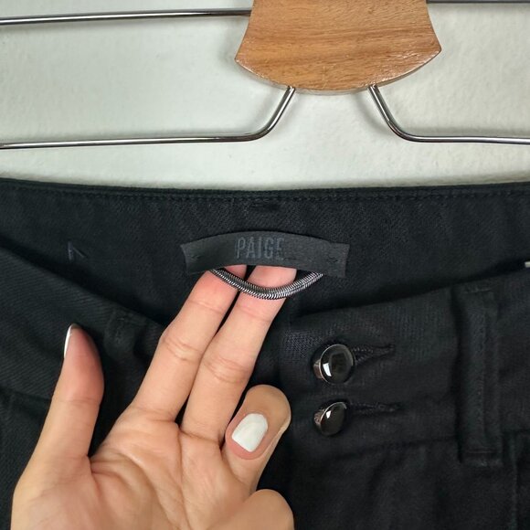 Paige High Rise Wide Leg Trouser Pants 26 Minimalist Contemporary Office Basic - Picture 4 of 9